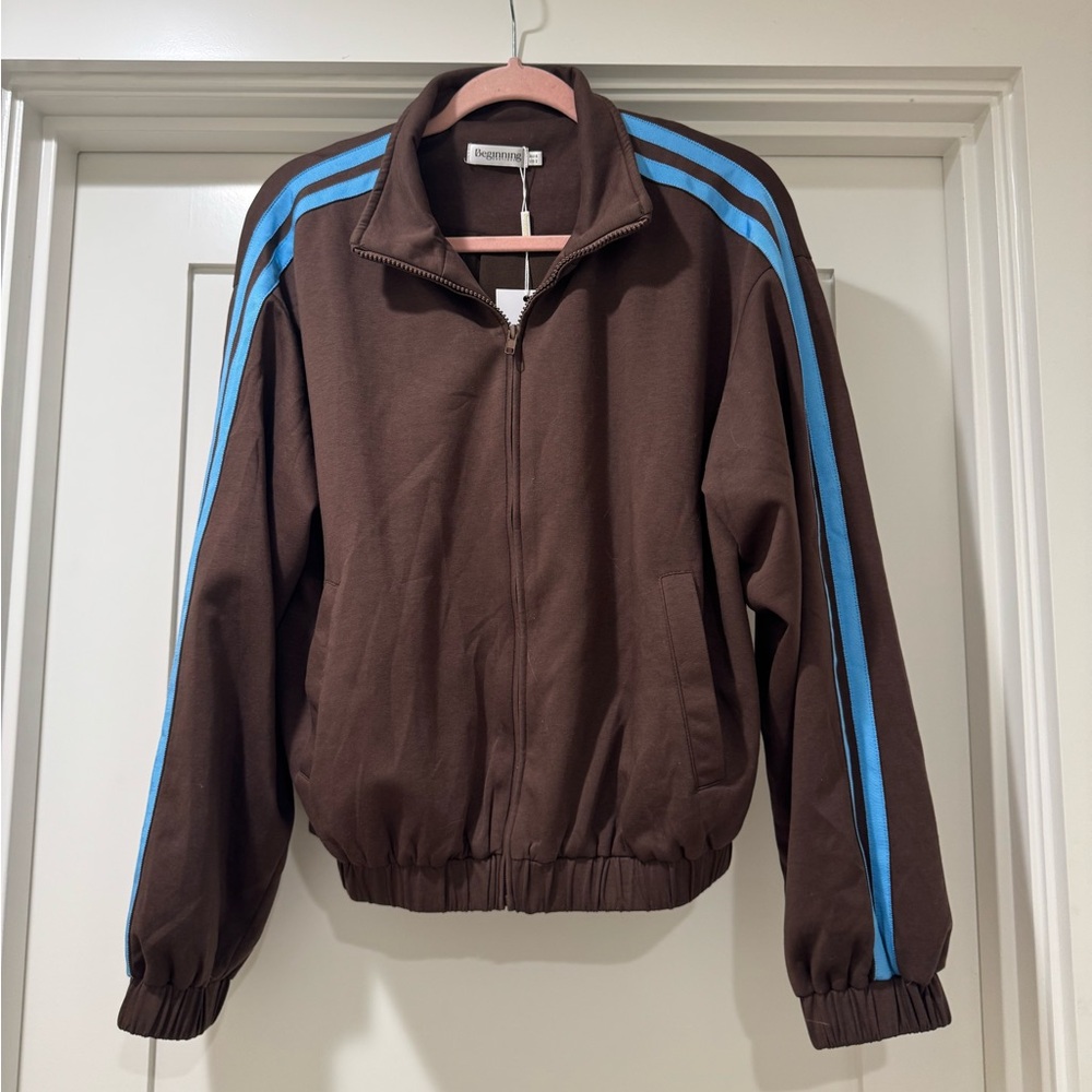 beginning boutique brown & blue striped track suit - Picture 10 of 12